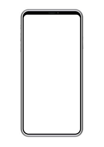 Smartphone con una pantalla en blanco aislada en el fondo blanco. vector