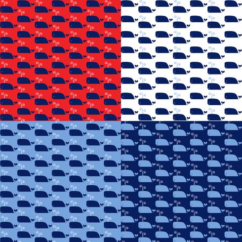 seamless whale patterns vector