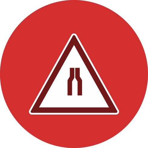 Vector Road narrows on both side Road Sign Icon
