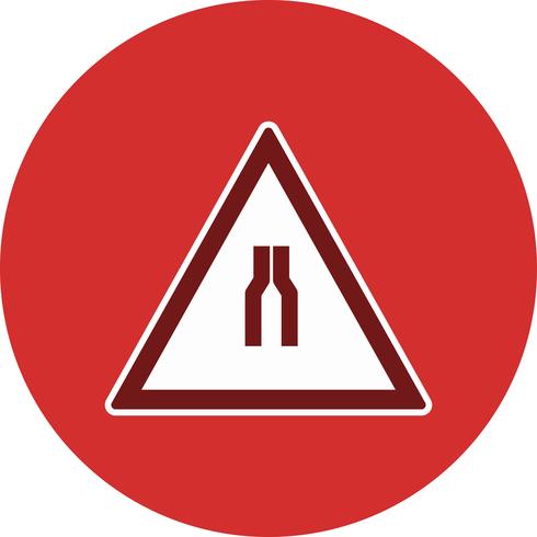 Vector Road narrows on both side Road Sign Icon