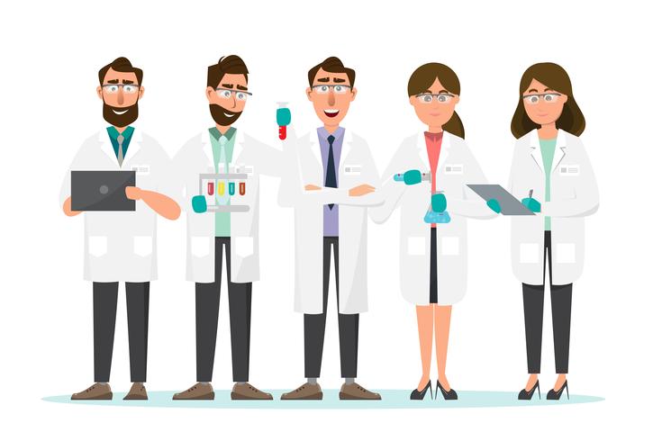 Medical Concept Scientists Man And Woman Research In A Laboratory Lab Vector Art At Vecteezy