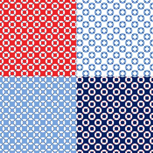 seamless life preserver patterns vector