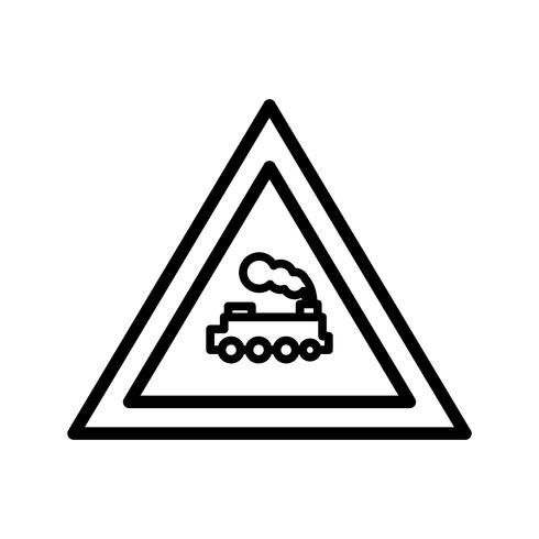 Vector Level crossing Train Road Sign Icon