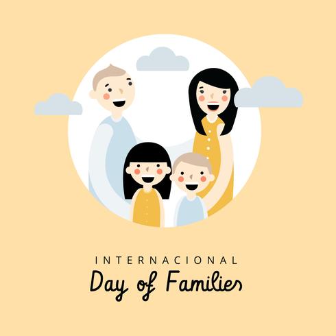 Escena familiar para el día internacional de las familias vector