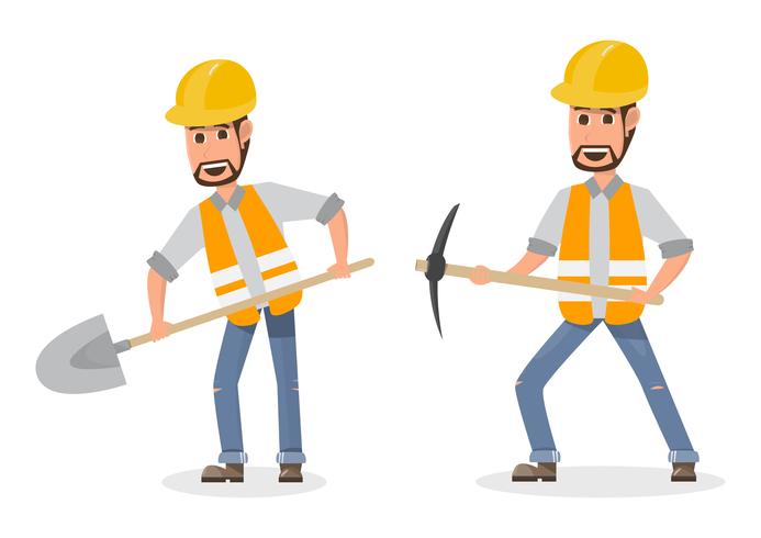 architect, foreman, engineering construction worker in different character vector
