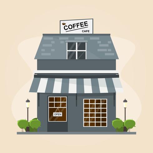 modern coffee shop building. Set of elements for construction on white background vector