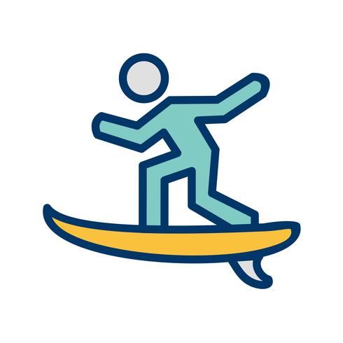 Icono de surf ilustración vectorial vector