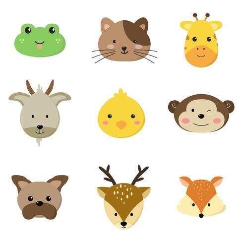 Caras de animales vector