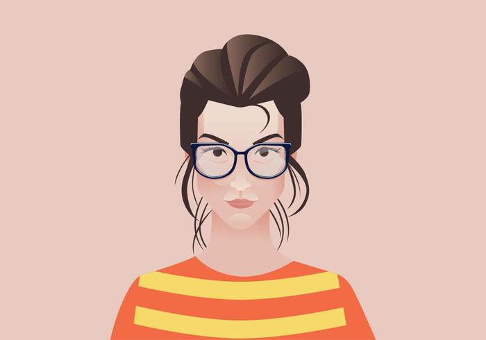 Mujer con gafas vector