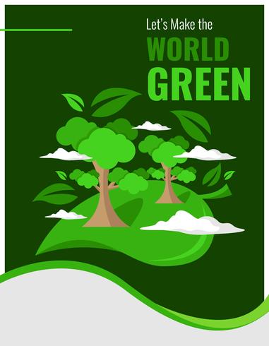 Think Green Poster Template vector