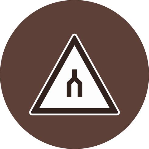 Vector Dual carriageway ends Road Sign Icon