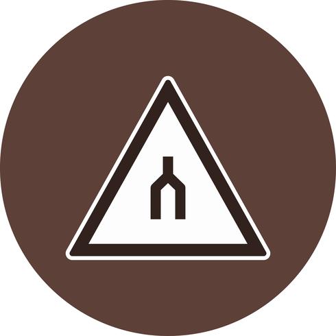 Vector Dual carriageway ends Road Sign Icon