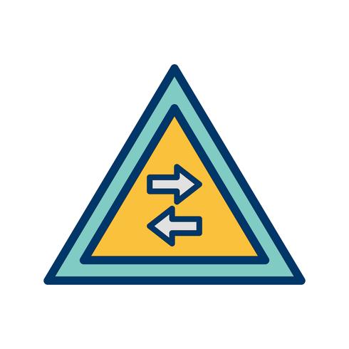 Vector Two-way traffic crosses one-way Road Sign Icon 