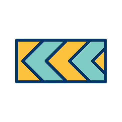 Vector Sharp deviation of route to left Road Sign Icon