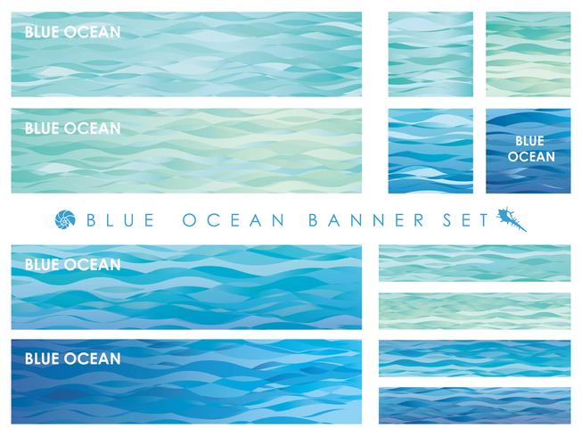 Set of assorted bannerscards with wave patterns. vector