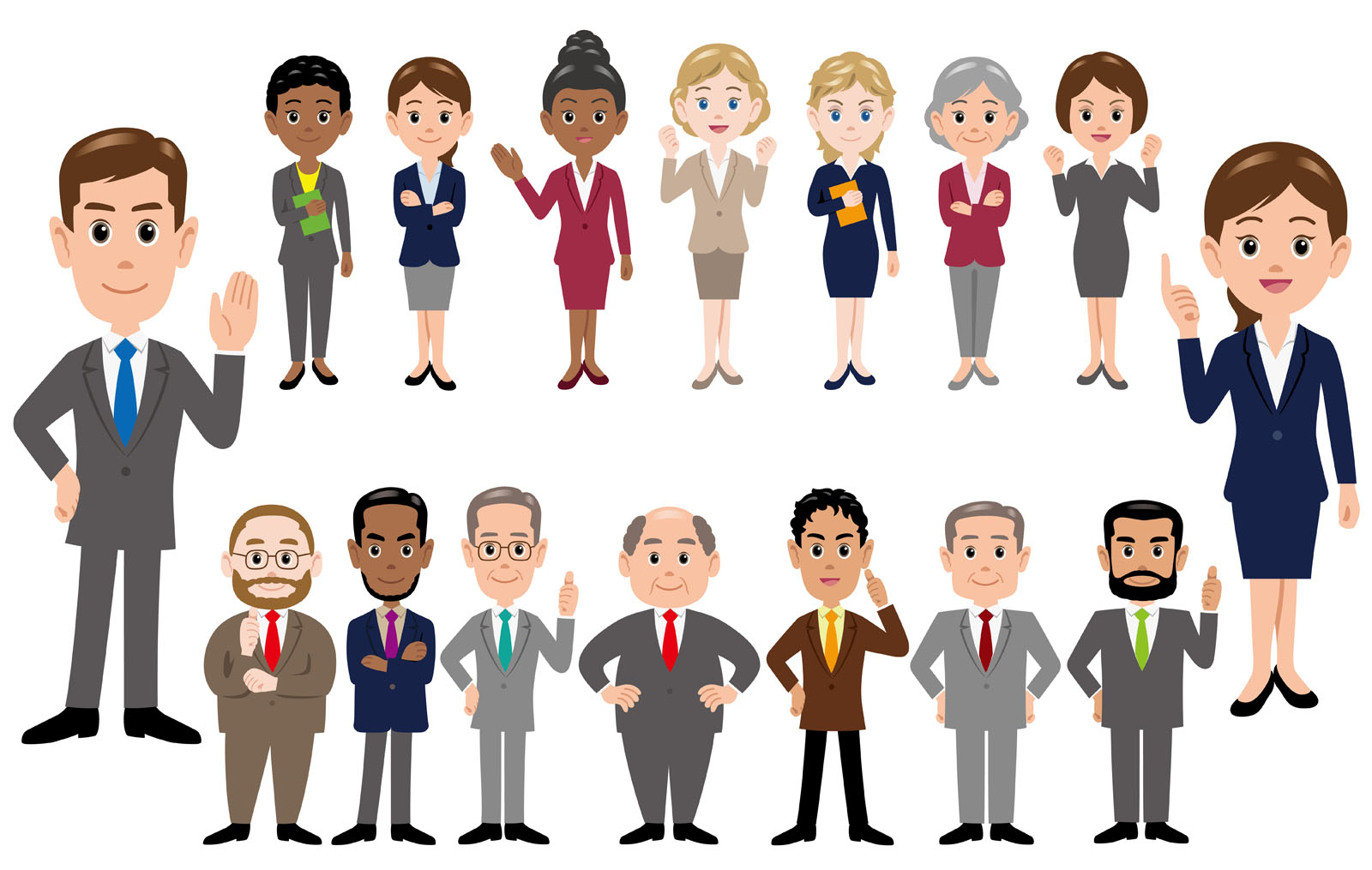 Vector Image Of Office Isolated On White Set Of Office Workers In Different Poses Isolated On White