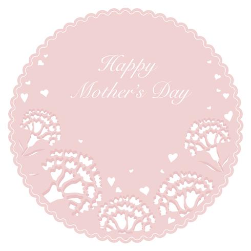 Round vector carnation frame with text space for Mother’s Day.