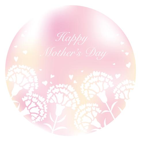 Round vector carnation frame with text space for Mother’s Day.