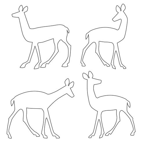 deer outline silhouettes vector