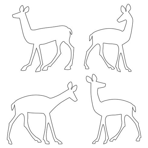 deer outline silhouettes vector