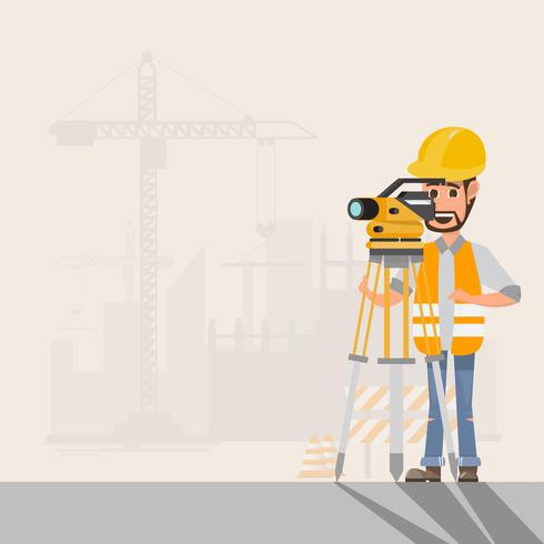 architect, foreman, engineering construction worker manage a project at building site vector