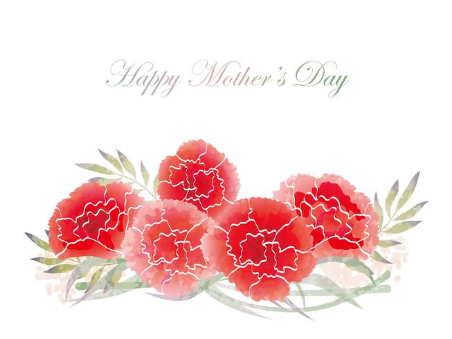 Watercolor carnation background with text space. vector