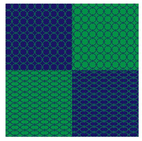 blue and green geometric chain patterns vector