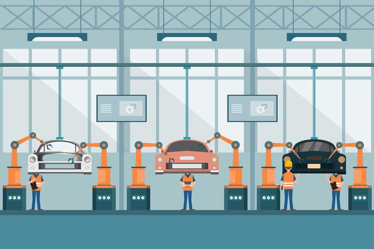 smart industrial factory in a flat style vector