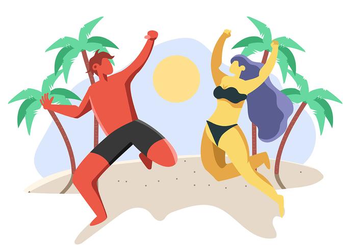 People Enjoying Summer vector