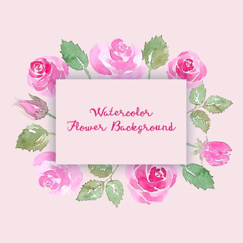 watercolor rose flower background vector