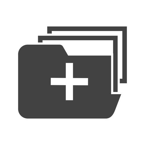 Medical Folder Glyph Black Icon vector