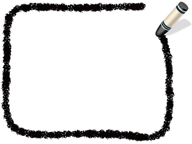 Black rectangle crayon frame.  vector