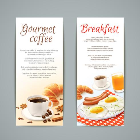 Set de Banners de desayuno vector