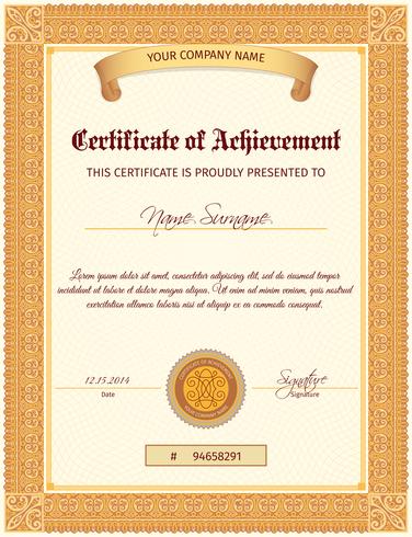 Certificate Template Vertical vector