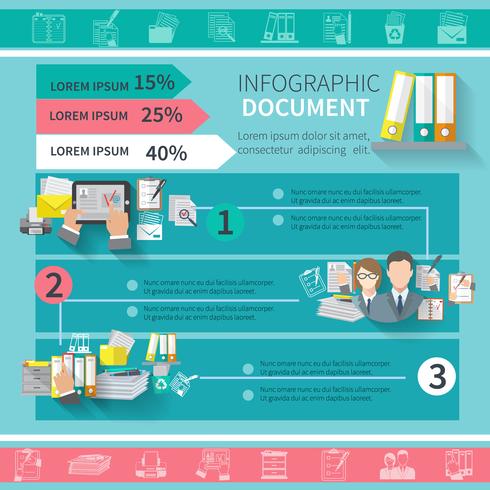 Conjunto de infografías de documentos vector