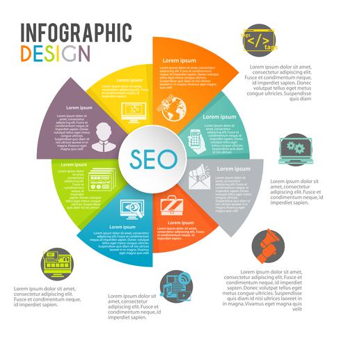 Infografía de marketing en internet seo vector