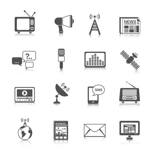 Conjunto de iconos de medios vector