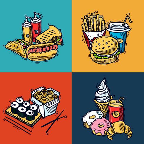 Fast Food Design Concept vector