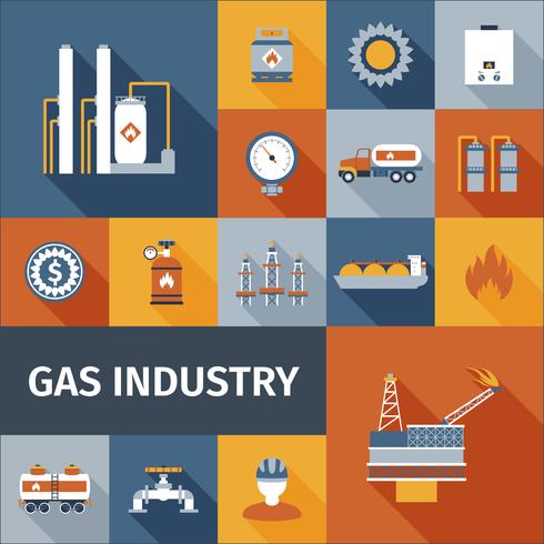 Icono de gas plano vector