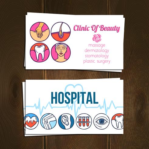 Conjunto de tarjetas médicas vector