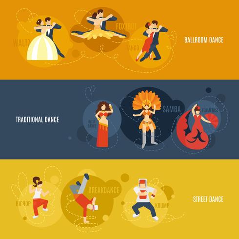 Conjunto de banners de baile vector