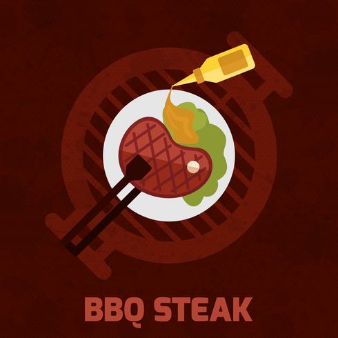 Cartel del filete del Bbq vector