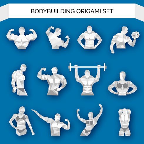 Bodybuilding Polygonal White vector