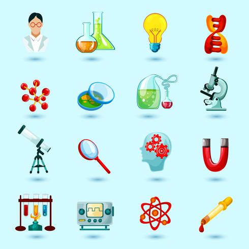 Conjunto de iconos de ciencia vector