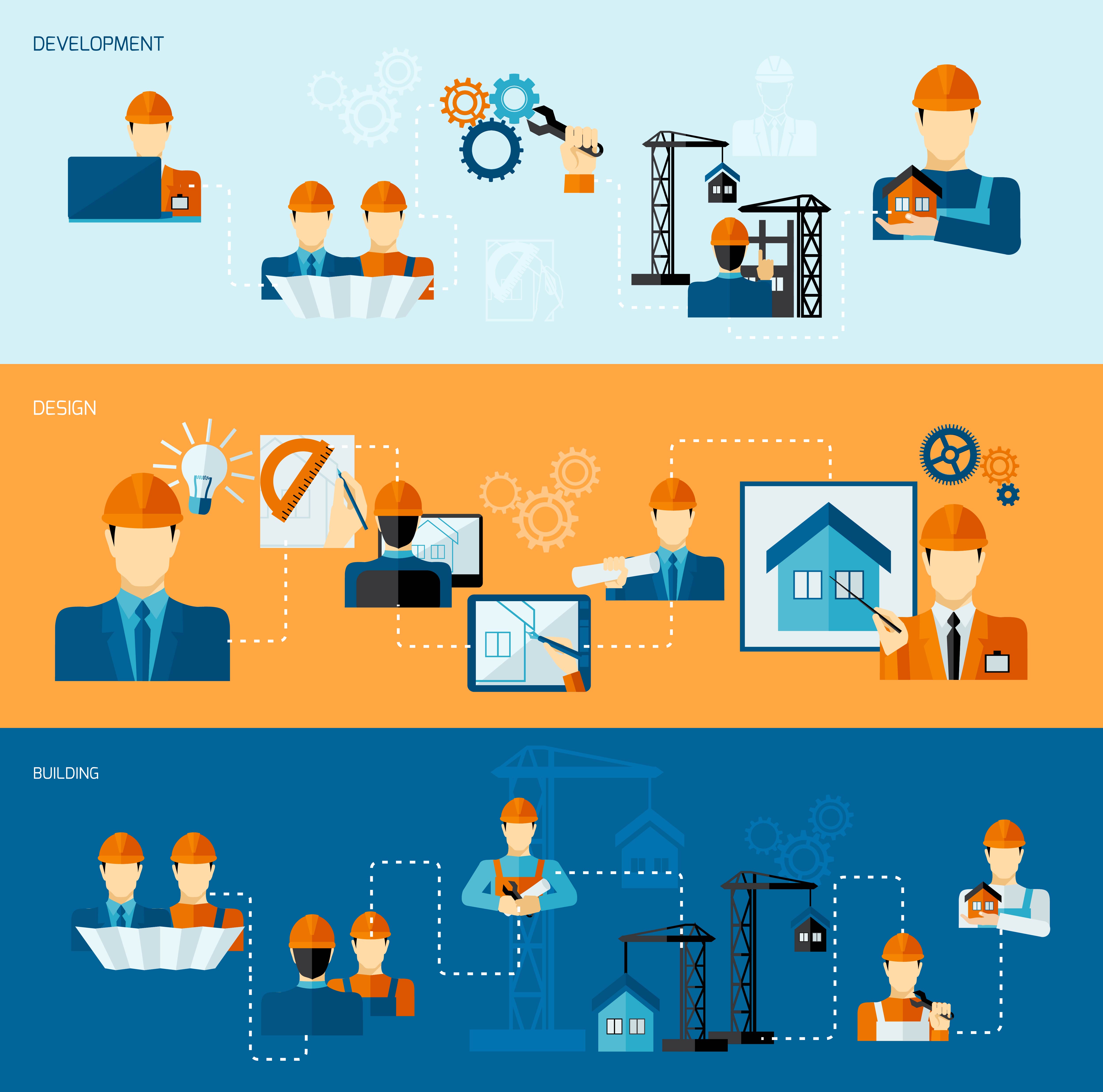 Engineer Banners Set 427173 Vector Art at Vecteezy