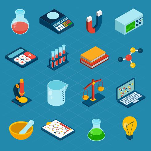 Isometric Science Icons vector