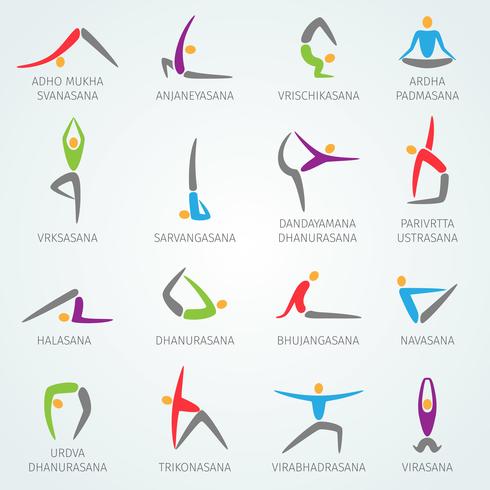 Yoga Icons Set vector