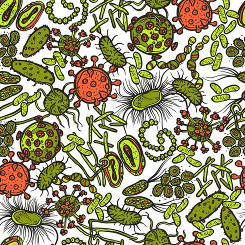 Bacteria And Virus Seamless vector