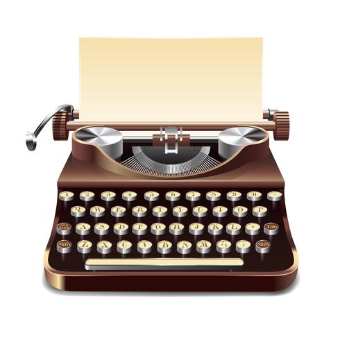 Typewriter Realistic Illustration vector