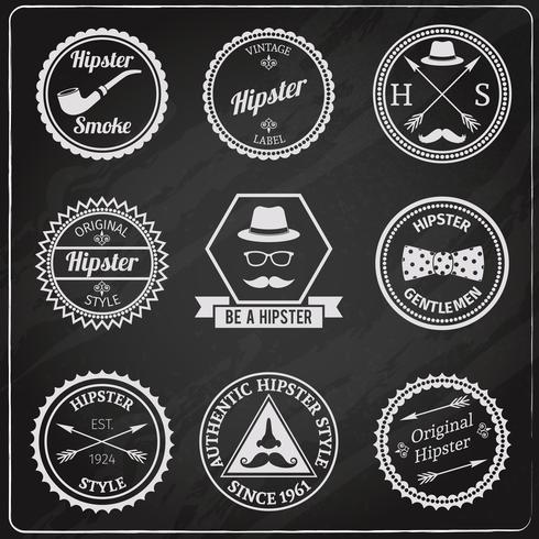 Hipster labels chalkboard vector